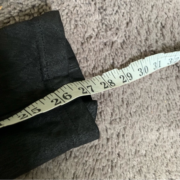 Free People Midnight Vegan Suede Skinny Pant High Rise Black Faux Leggings - Picture 9 of 12